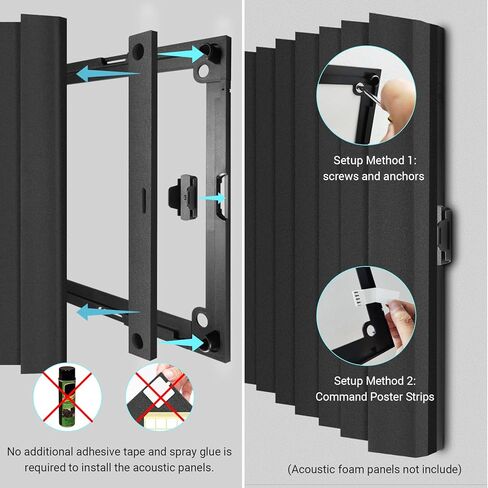 اطارات الواح فوم عازلة للصوت، تركيب وازالة لوحات المعالجة الصوتية، اطارات خاصة بنقرة بسيطة، تصميم معياري، سهلة الاضافة والازالة in Kuwait