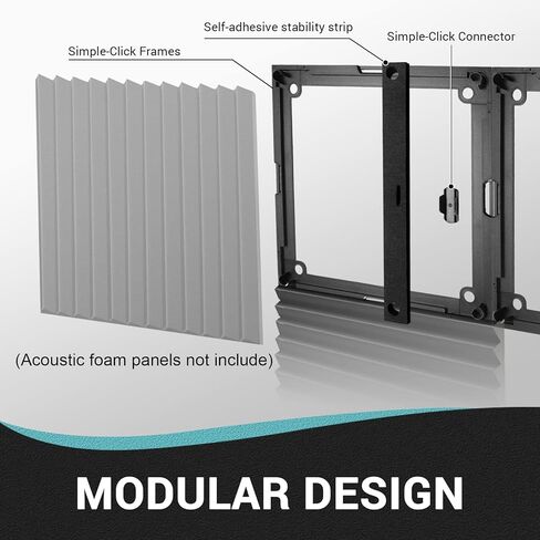 اطارات الواح فوم عازلة للصوت، تركيب وازالة لوحات المعالجة الصوتية، اطارات خاصة بنقرة بسيطة، تصميم معياري، سهلة الاضافة والازالة in Kuwait