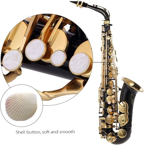 Sumina Eb Alto Saxophone نحاس مطلي بالذهب E مسطح Sax 82Z نوع مفتاح آلة النجارة مع فرشاة تنظيف قفازات قماش حزام مبطن in Saudi Arabia