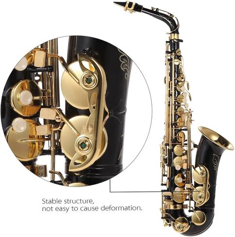 Sumina Eb Alto Saxophone نحاس مطلي بالذهب E مسطح Sax 82Z نوع مفتاح آلة النجارة مع فرشاة تنظيف قفازات قماش حزام مبطن in Saudi Arabia