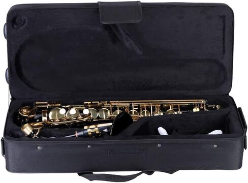Sumina Eb Alto Saxophone نحاس مطلي بالذهب E مسطح Sax 82Z نوع مفتاح آلة النجارة مع فرشاة تنظيف قفازات قماش حزام مبطن in Saudi Arabia