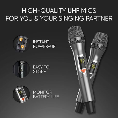آلة كاريوكي MASINGO 2023 مع شاشة عرض كلمات [وحدة معالجة مركزية مطورة] + 2 ميكروفونات لاسلكية، نظام مكبر صوت PA محمول يعمل بالبلوتوث مع جهاز لوحي مدمج 15 بوصة وواي فاي - Allegro X8 2.0 in Kuwait