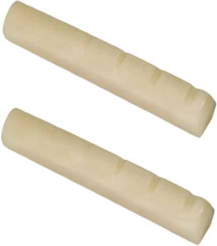 Miwayer 2 Pack 6-12 String Guitar Untreated Unbleached Bone Nut, Guitar Bridge Nuts, Cut from Whole Bones, 52x10x6mm in Kuwait
