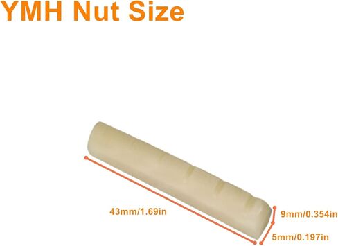 Miwayer 2 Pack 6-12 String Guitar Untreated Unbleached Bone Nut, Guitar Bridge Nuts, Cut from Whole Bones, 52x10x6mm in Kuwait