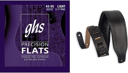GHS Strings 3020 Short Scale 4-String Bass Precision Flats, Stainless Steel Flatwound, 32.75" Winding, Light (.045-.095) in Saudi Arabia