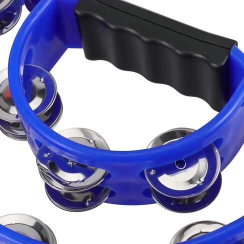 FUNSUEI 6 Pack Double Row Tambourine, Half Moon Handheld Tambourine, Metal Jingles Hand Held Percussion Plastic Musical Tambourine for Church, Party, Band, 6 Colors in Saudi Arabia