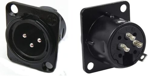 5 قطع XLR ذكر جاك 3 دبوس لوحة جبل الرافعات، أسود معدن الإسكان موصل XLR-M in Saudi Arabia