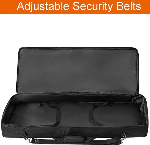 حافظة كيبورد بـ61 مفتاح بخياطة جيدة وبطانة سميكة 10 ملم مقاس 40 انش × 16.9 انش × 5.5 انش، حافظة بيانو بمقابض اسفنجية واحزمة كتف قابلة للازالة وشنطة ظهر مبطنة للكيبورد الكهربائي مع 3 طرق للحمل in Kuwait