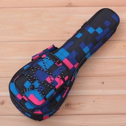 HOT SEAL Waterproof Durable Colorful Ukulele Cotton Case Bag with Storage (21in, black) in Kuwait