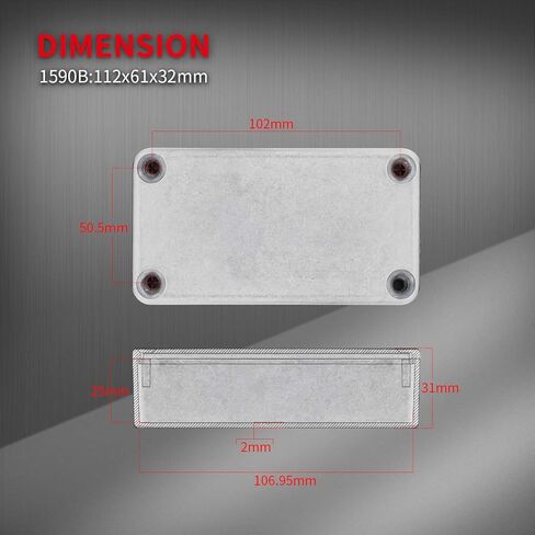 DaierTek 5pcs 1590B Guitar Pedal Enclosure Aluminum Diecast Stomp Box Case 112x61x32mm Toggle Switch Box in Kuwait