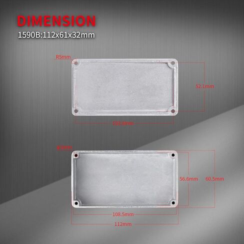 DaierTek 5pcs 1590B Guitar Pedal Enclosure Aluminum Diecast Stomp Box Case 112x61x32mm Toggle Switch Box in Kuwait