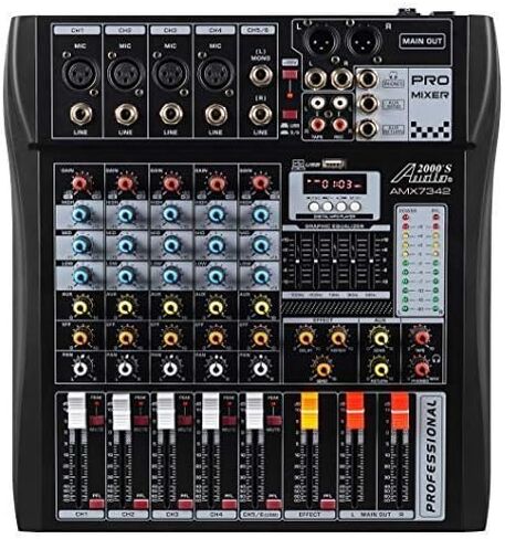 Audio2000'S AMX7342 Six-Channel Audio Mixer with USB Interface and Sound Effect in Saudi Arabia