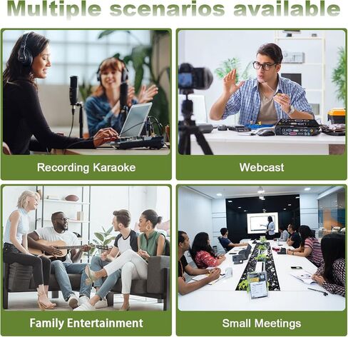 Bomaite BF4+ نظام وحدة تحكم صوت DJ خلاط صوت صغير، 4 قنوات طاقة فانتوم 48 فولت مع بلوتوث USB MP3 ستيريو مباشر DJ Studio Streaming لحفلات تسجيل الكمبيوتر الاحترافية KTV in Kuwait