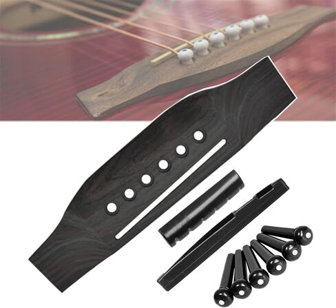 6 String Acoustic Guitar Bridge Set Guitar Bridge Guitar Pin Nut Guitar Up Bottom Saddle Set in Saudi Arabia