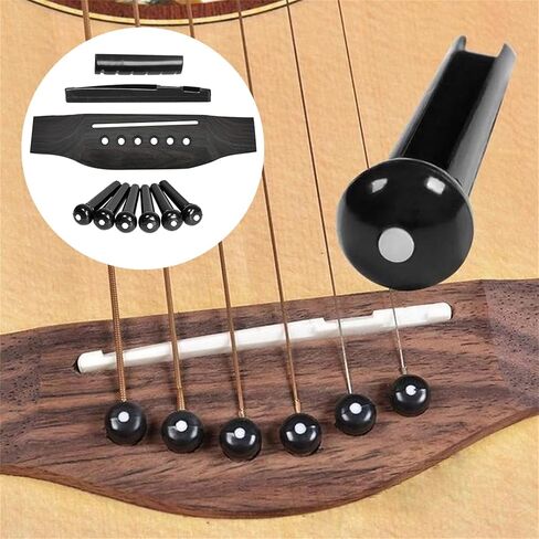 6 String Acoustic Guitar Bridge Set Guitar Bridge Guitar Pin Nut Guitar Up Bottom Saddle Set in Saudi Arabia