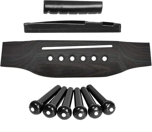 6 String Acoustic Guitar Bridge Set Guitar Bridge Guitar Pin Nut Guitar Up Bottom Saddle Set in Saudi Arabia