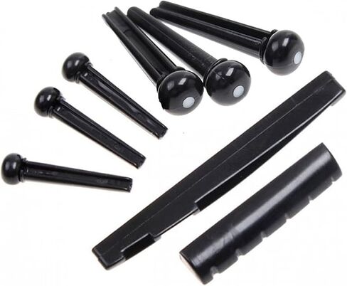 6 String Acoustic Guitar Bridge Set Guitar Bridge Guitar Pin Nut Guitar Up Bottom Saddle Set in Saudi Arabia