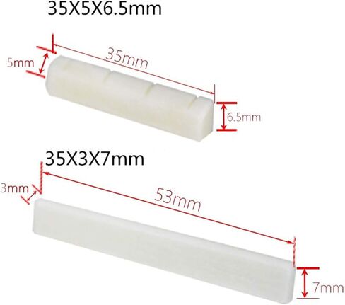 Miwayer Ukulele Real Bone 53mm Bridge Saddle & 35mm Nut for 4 String Ukulele-Regula in Saudi Arabia