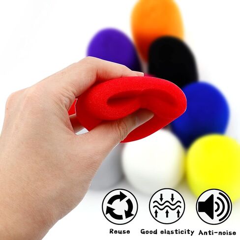20 قطعة من اغطية الميكروفون الملونة للميكروفون قابلة لاعادة الاستخدام تناسب معظم الميكروفونات القياسية المحمولة (10 الوان) in Kuwait
