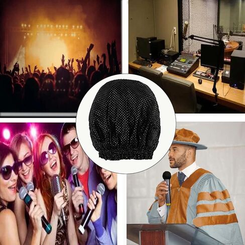 Bigemo 600 قطعة غطاء ميكروفون للاستعمال مرة واحدة - غطاء ميكروفون للاستعمال مرة واحدة مع غطاء حماية فردي للميكروفون غير المنسوج للشاشة الأمامية لـ KTV، الكاريوكي، استوديو التسجيل، أداء المسرح in Kuwait