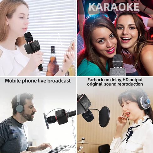 ميكروفون كاريوكي 27 وات لاسلكي بلوتوث كاريوكي ميكروفون 5 في 1 محمول محمول كاريوكي ميكروفونات مكبر صوت مع 3 مكبرات صوت للأطفال والكبار في المنزل وحفلات أعياد الميلاد in Kuwait