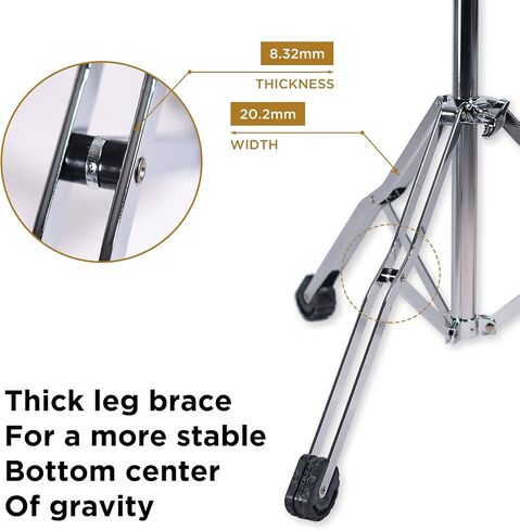 GIOCO Boom Cymbal Stand with Sturdy Double-Braced Legs, Three-Tier Height Adjustment(22"-49") in Saudi Arabia