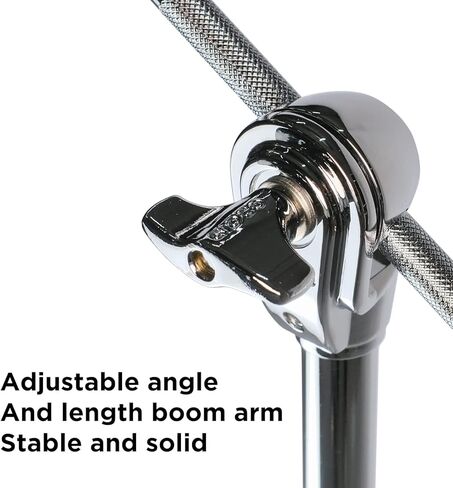 GIOCO Boom Cymbal Stand with Sturdy Double-Braced Legs, Three-Tier Height Adjustment(22"-49") in Saudi Arabia