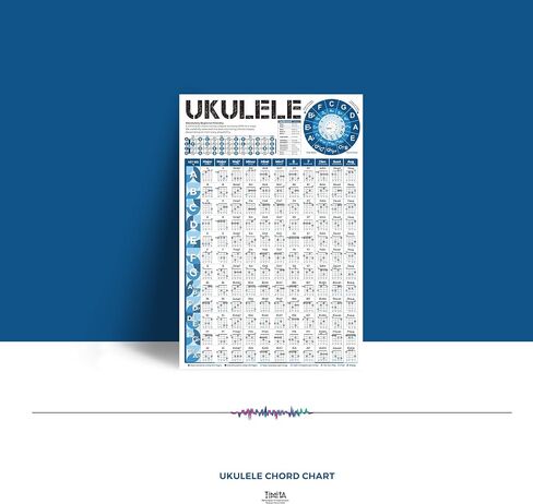 Ukulele Chord Chart, An Educational Ukelele Chords Poster for Beginners and Teachers, Ukelele Fretbaord Notes, Music Theory, Circle of Fifths - Perfect Learning Tool for Acoustic Ukulele in Saudi Arabia