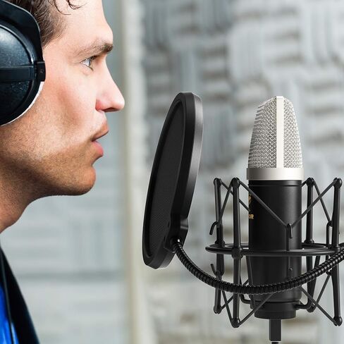 مجموعة ميكروفون TONOR USB، ميكروفون كمبيوتر مكثف قلبي للبودكاست للألعاب، فيديو يوتيوب، تسجيل الموسيقى، الصوت، حزمة ميكروفون الاستوديو مع حامل ذراع التعديل (TC40) in Kuwait