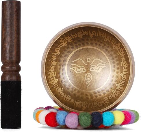 مجموعة وعاء الغناء من تيبت وعاء صوت مصنوع يدويًا من أجل التأمل والشفاء من القشور in Kuwait