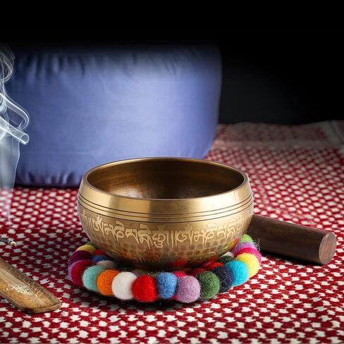 مجموعة وعاء الغناء من تيبت وعاء صوت مصنوع يدويًا من أجل التأمل والشفاء من القشور in Kuwait