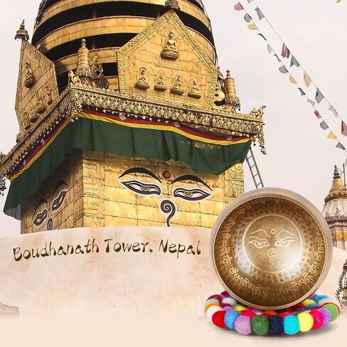 مجموعة وعاء الغناء من تيبت وعاء صوت مصنوع يدويًا من أجل التأمل والشفاء من القشور in Kuwait