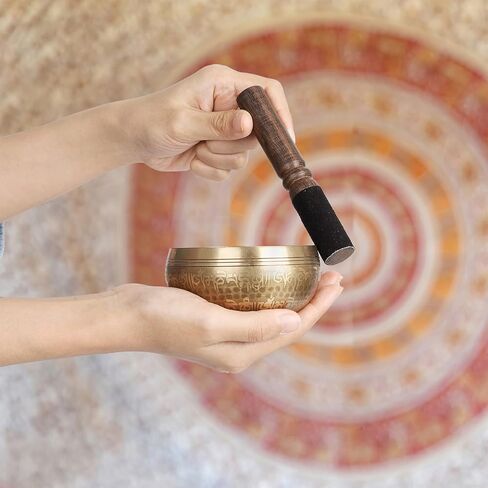 مجموعة وعاء الغناء من تيبت وعاء صوت مصنوع يدويًا من أجل التأمل والشفاء من القشور in Kuwait