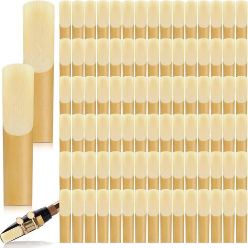 Nuenen 100 Pieces Alto Saxophone Reeds Size 2.5 Saxophone Reed Strength 2.5 Alto Sax Reeds for Alto Saxophone with Individual Protective Cover for Beginners Educators Students Instrument Accessories in Saudi Arabia