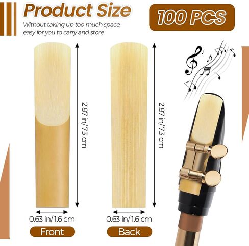 Nuenen 100 Pieces Alto Saxophone Reeds Size 2.5 Saxophone Reed Strength 2.5 Alto Sax Reeds for Alto Saxophone with Individual Protective Cover for Beginners Educators Students Instrument Accessories in Saudi Arabia