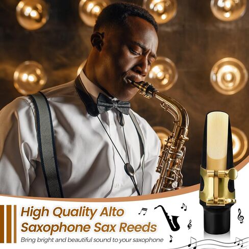 Nuenen 100 Pieces Alto Saxophone Reeds Size 2.5 Saxophone Reed Strength 2.5 Alto Sax Reeds for Alto Saxophone with Individual Protective Cover for Beginners Educators Students Instrument Accessories in Saudi Arabia