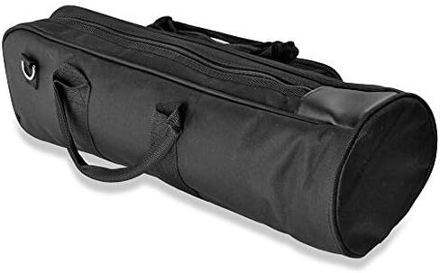 Flexzion Senior Trumpet Gig Bag Case Durable Soft Nylon Padded Portable Instrument Accessory with Double Zippers and Adjustable Shoulder Strap in Black in Kuwait