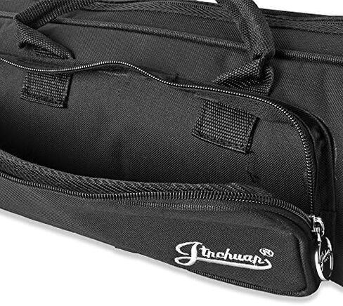 Flexzion Senior Trumpet Gig Bag Case Durable Soft Nylon Padded Portable Instrument Accessory with Double Zippers and Adjustable Shoulder Strap in Black in Kuwait