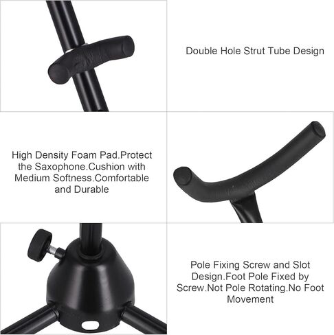 حامل ألتو ساكسفون، حامل ساكسفون قابل للطي، آلة موسيقية محمولة، تصميم قاعدة مثلثة، يوفر المساحة، تركيب بسيط in Kuwait