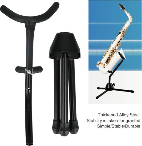 حامل ألتو ساكسفون، حامل ساكسفون قابل للطي، آلة موسيقية محمولة، تصميم قاعدة مثلثة، يوفر المساحة، تركيب بسيط in Kuwait