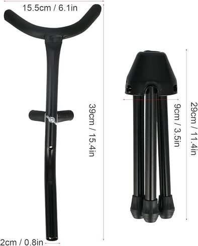 حامل ألتو ساكسفون، حامل ساكسفون قابل للطي، آلة موسيقية محمولة، تصميم قاعدة مثلثة، يوفر المساحة، تركيب بسيط in Kuwait