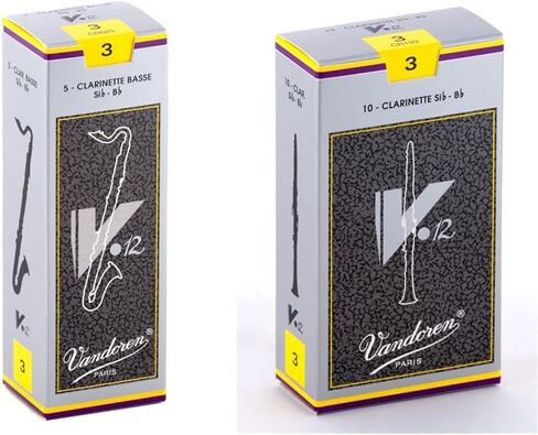 Vandoren CR6225 Bass Clarinet V.12 Reeds Strength 2.5; Box of 5, Black in Kuwait