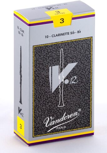 Vandoren CR6225 Bass Clarinet V.12 Reeds Strength 2.5; Box of 5, Black in Kuwait