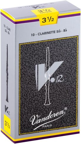 Vandoren CR6225 Bass Clarinet V.12 Reeds Strength 2.5; Box of 5, Black in Kuwait