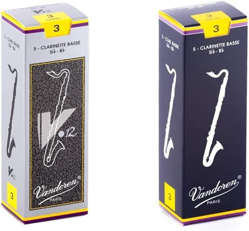 Vandoren CR6225 Bass Clarinet V.12 Reeds Strength 2.5; Box of 5, Black in Kuwait