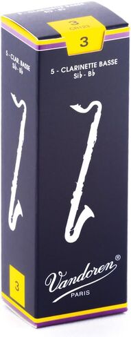 Vandoren CR6225 Bass Clarinet V.12 Reeds Strength 2.5; Box of 5, Black in Kuwait