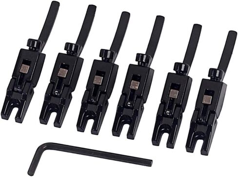 EXCEART 6 قطع غيتار بريدج سرج غيتار كهربائي Tremolo Roller Bridge مع مفتاح قضيب تروس لغيتار كهربائي باس (أسود) in Kuwait