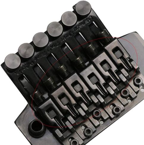 EXCEART 6 قطع غيتار بريدج سرج غيتار كهربائي Tremolo Roller Bridge مع مفتاح قضيب تروس لغيتار كهربائي باس (أسود) in Kuwait