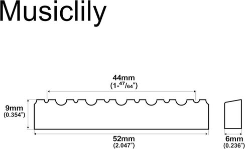 Musiclily Slotted 6 String Classical Guitar Bone Nut, DJ-01 52x6x9/8.5mm (Pack of 2) in Saudi Arabia