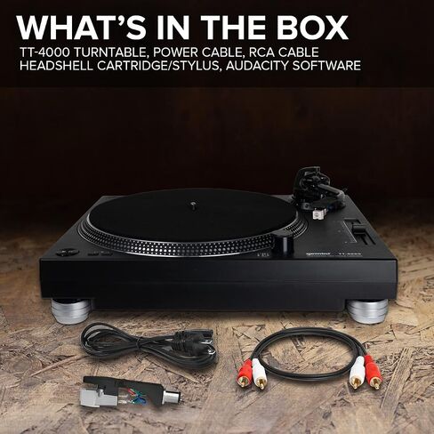 Gemini Sound TT-4000 Professional Direct-Drive DJ Turntable, High Torque, 3 Speeds Vinyl Record Player, Switchable Phono Preamp, Variable Pitch Control, Die-Cast Aluminum Platter, USB Audio Interface in Kuwait